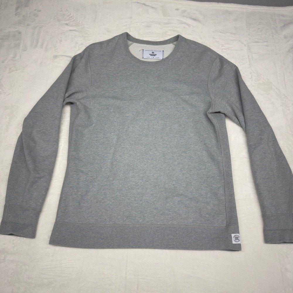 Reigning Champ Sweatshirt Mens Large Gray 100% Cotton Crew Neck Pullover Casual